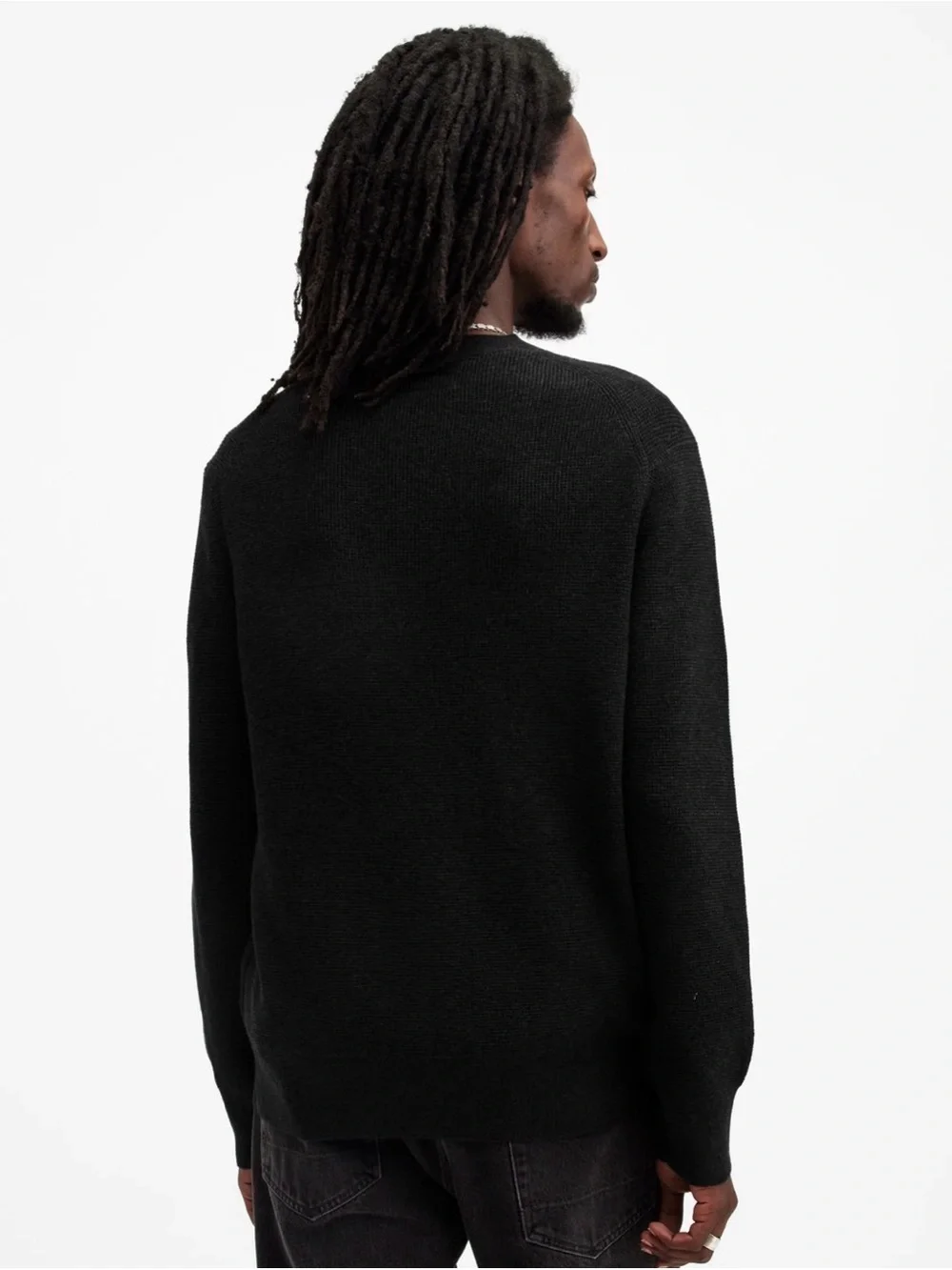 All Saints Men's Black Crewneck Sweater 100% merino L/ XL